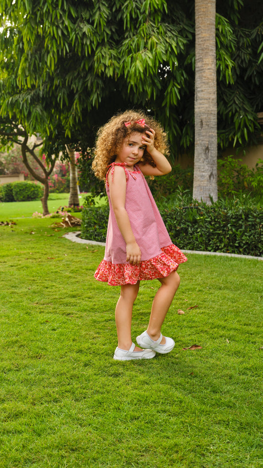 Girl sundress with Liberty ruffles
