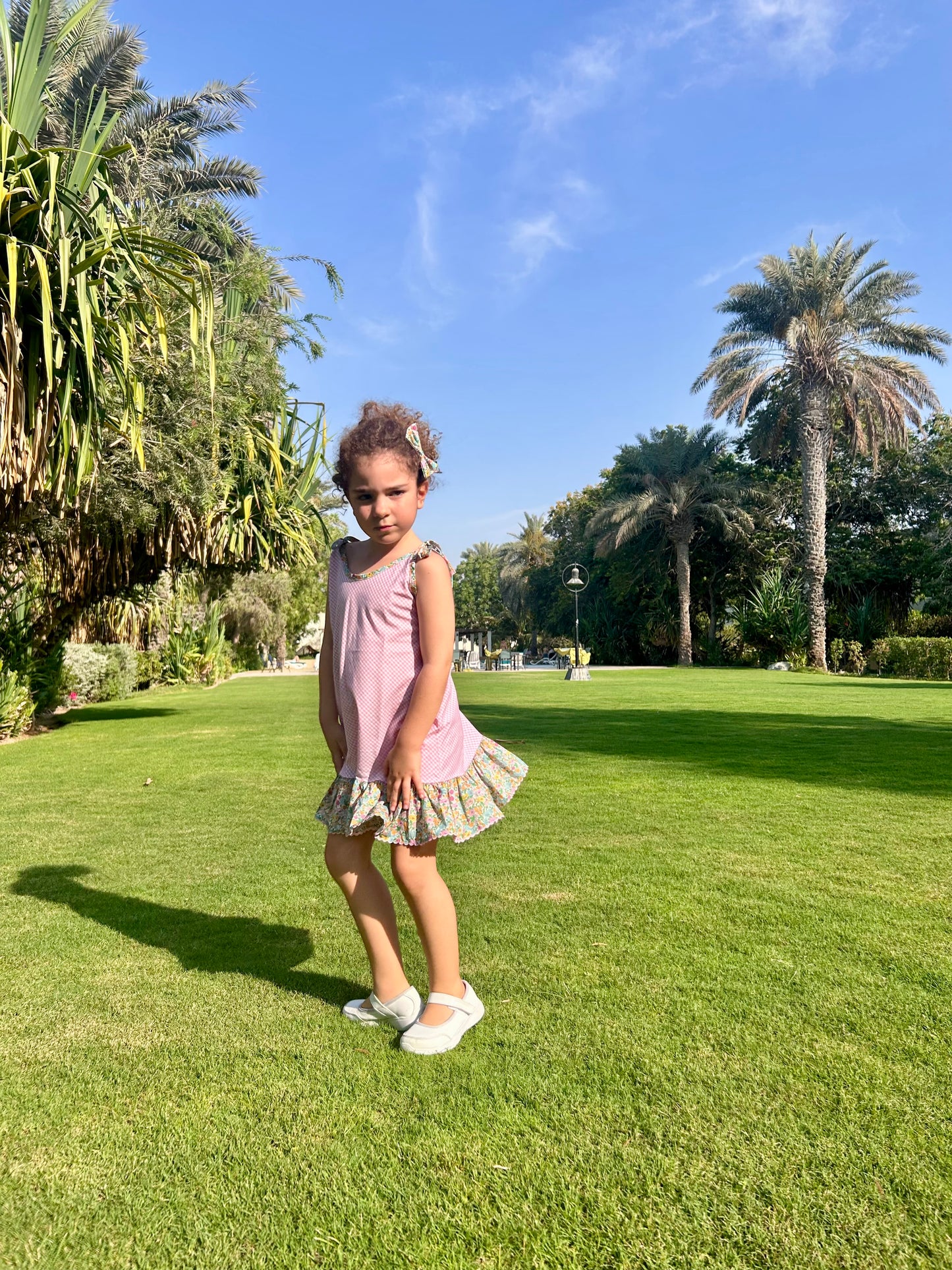 Girl sundress with Liberty ruffles