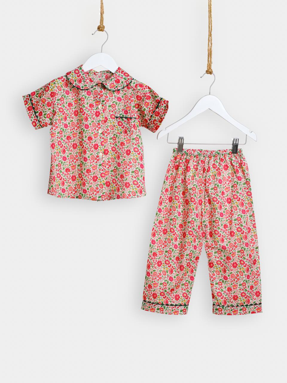 Girls' Liberty Cotton Pyjama Set with Long Pants