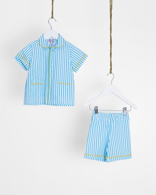 Boys' Pyjama with Striped Pattern and Shorts