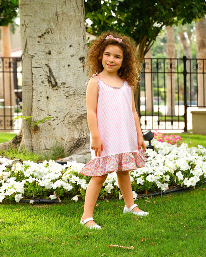 Girl sundress with Liberty ruffles