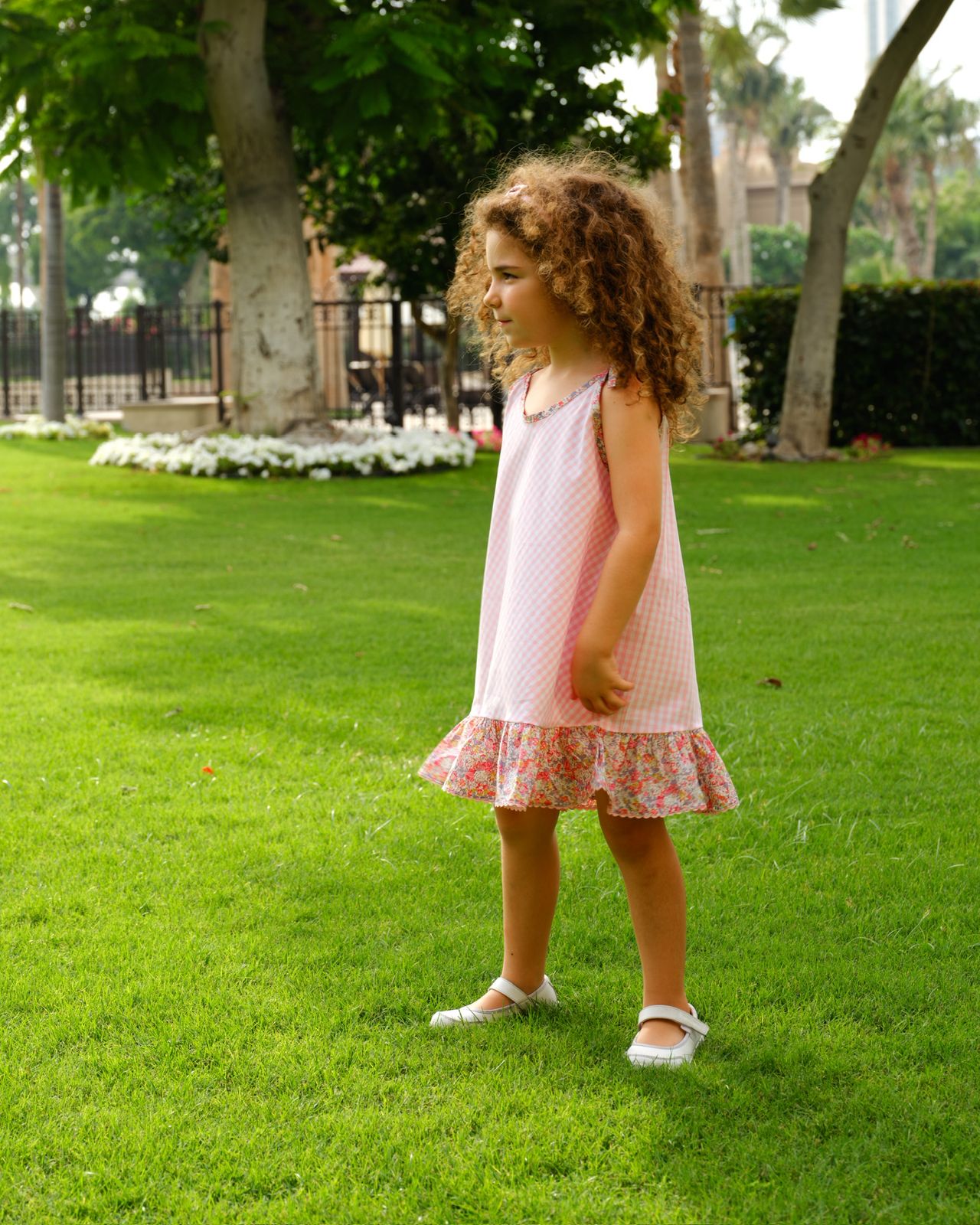 Girl sundress with Liberty ruffles