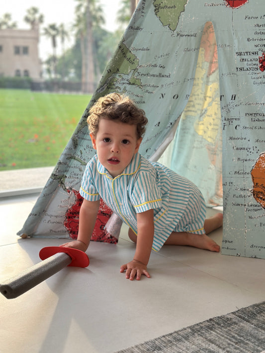 Boys' Pyjama with Striped Pattern and Shorts