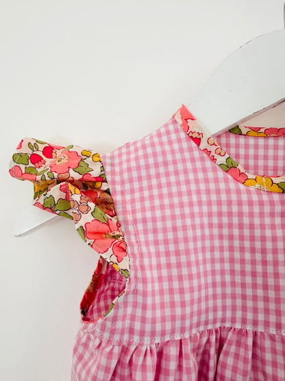 Baby Girl Sundress & Bloomers Set - Organic Cotton and Liberty details