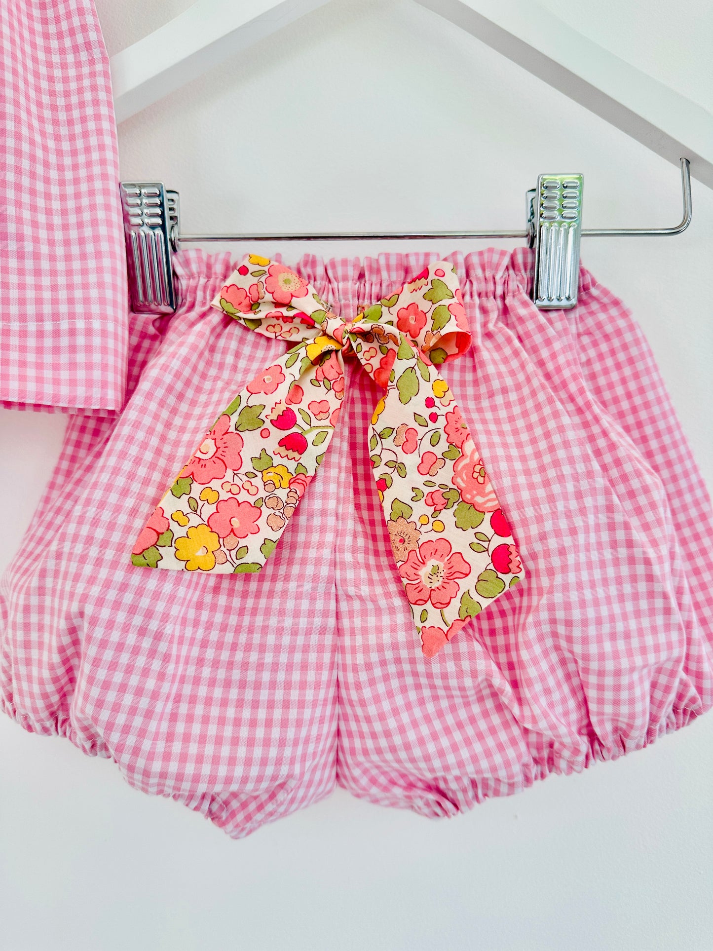 Baby Girl Sundress & Bloomers Set - Organic Cotton and Liberty details
