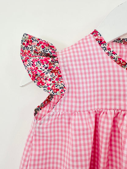 Baby Girl Sundress & Bloomers Set - Organic Cotton and Liberty details