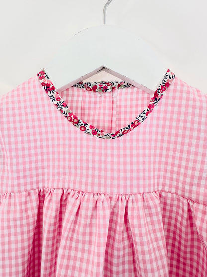 Baby Girl Sundress & Bloomers Set - Organic Cotton and Liberty details