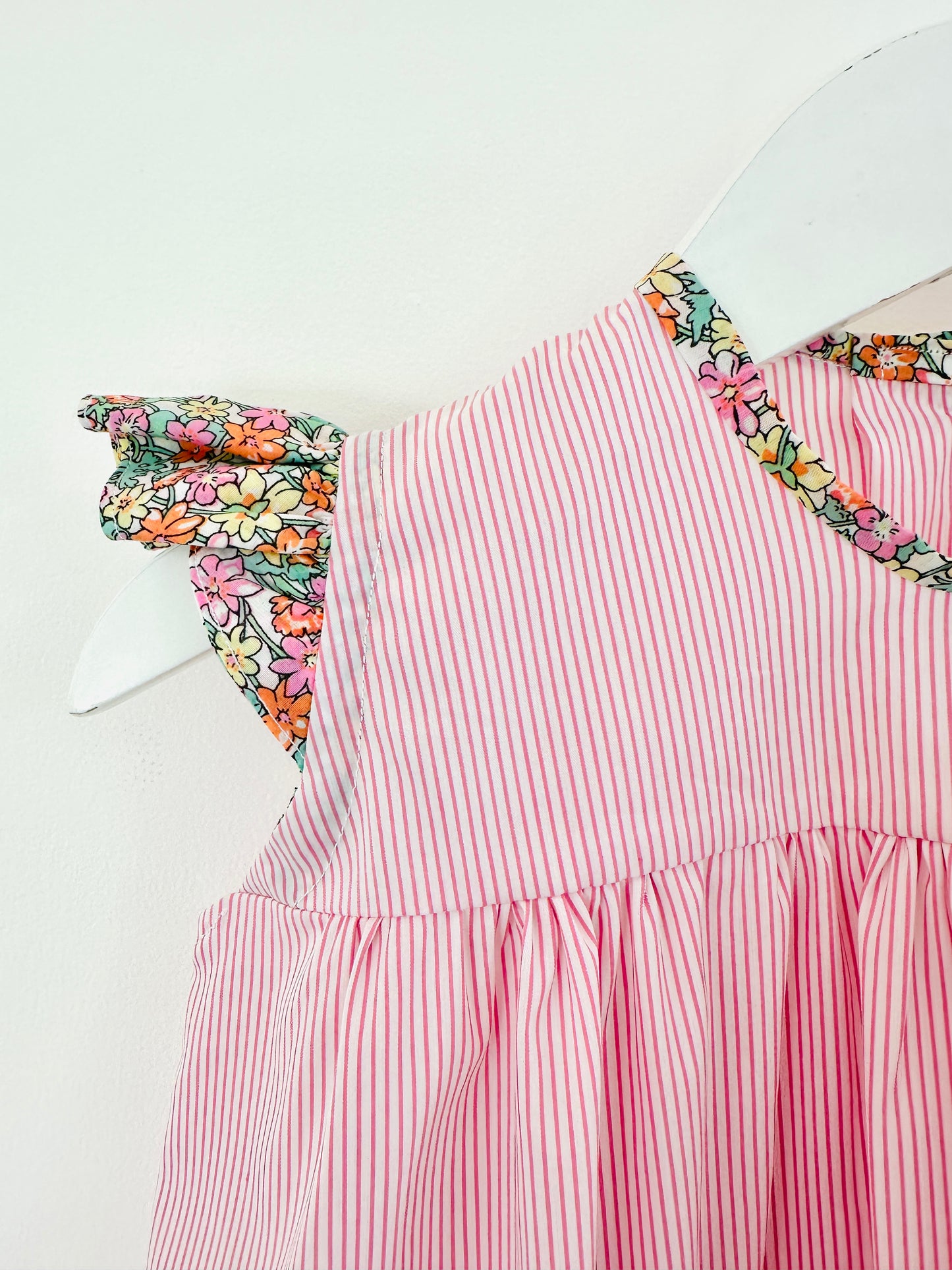 Baby Girl Sundress & Bloomers Set - Organic Cotton and Liberty details