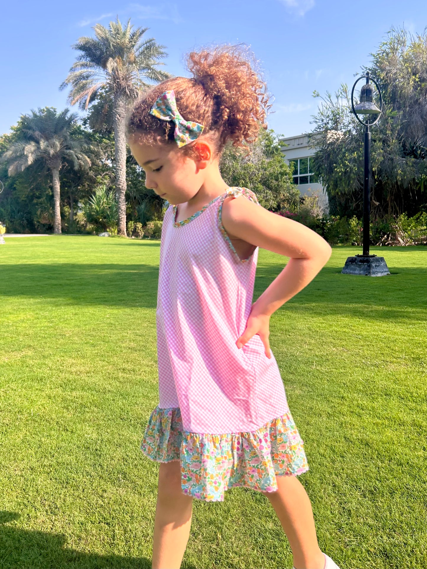 Girl sundress with Liberty ruffles