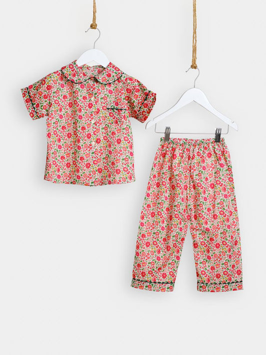 Girls' Liberty Cotton Pyjama Set with Long Pants