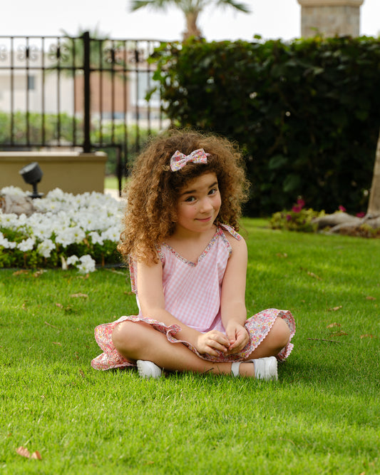 Girl sundress with Liberty ruffles