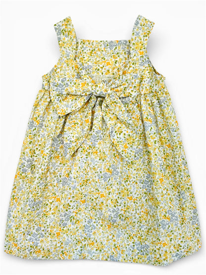 Girls’ Cotton Dress with Back Ribbon
