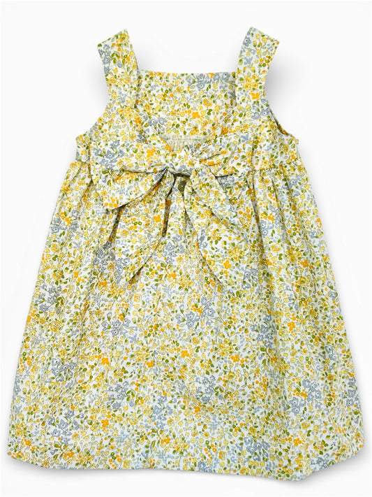 Girls’ Cotton Dress with Back Ribbon