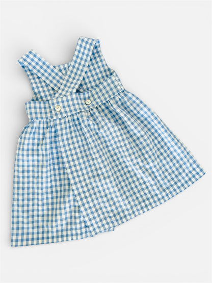Girl’s Blue Dress with Crossed Back