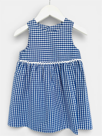 Baby Dress in Navy Vichy