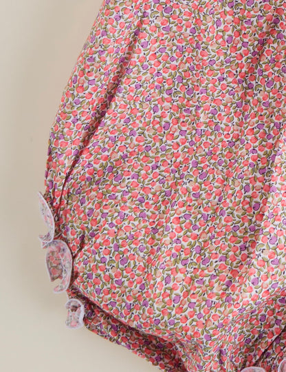 Girl Romper with Liberty details