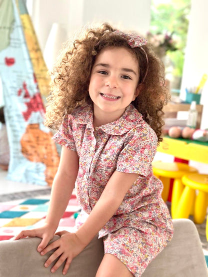Girls' Short Sleeve Liberty Cotton Pyjama Set