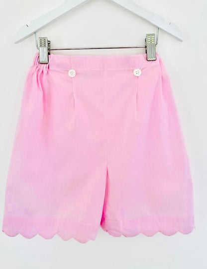Girls’ Scalloped Hem Shorts with Adjustable Waistband