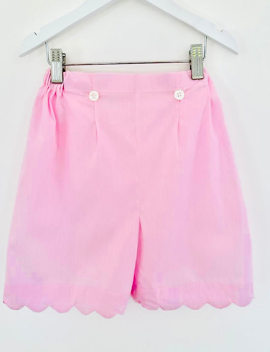 Girls’ Scalloped Hem Shorts with Adjustable Waistband