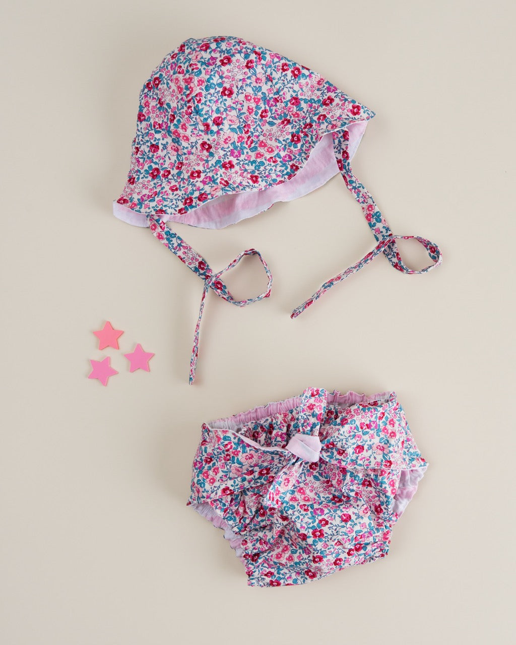 Baby Girl Bloomers with Matching Sun Hat