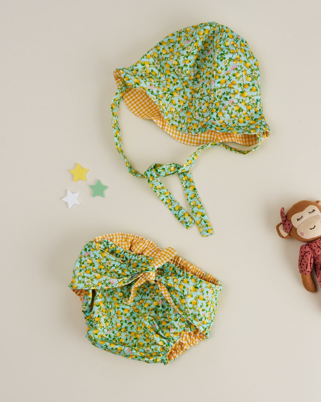 Baby Girl Bloomers with Matching Sun Hat