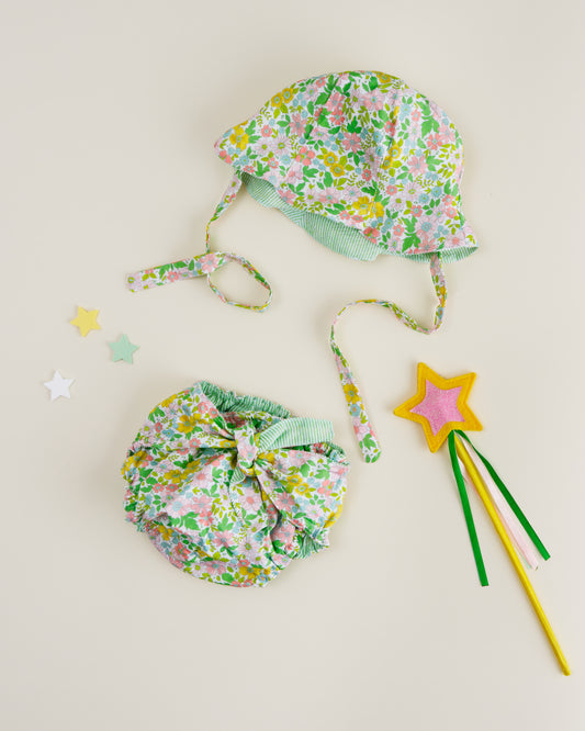 Baby Girl Bloomers with Matching Sun Hat