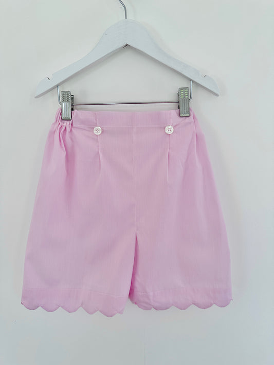 Girls’ Scalloped Hem Shorts with Adjustable Waistband